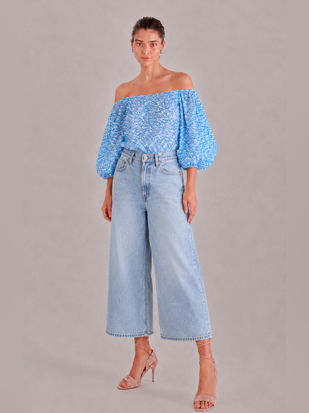 LEVI'S PREMIUM HIGH WATER CROPPED WIDE LEG JEANS
57723-0001 RARE - size 34